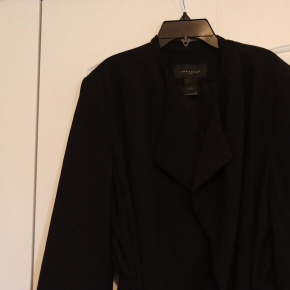 Ann Taylor Factory Lined Open Front Cinched Elastic Back Belt Tie Blazer XL - Picture 5 of 16